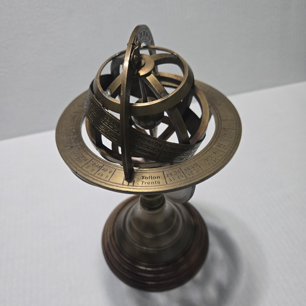 Brass Armilliary Sphere Navigation Globe nautical decor 9"